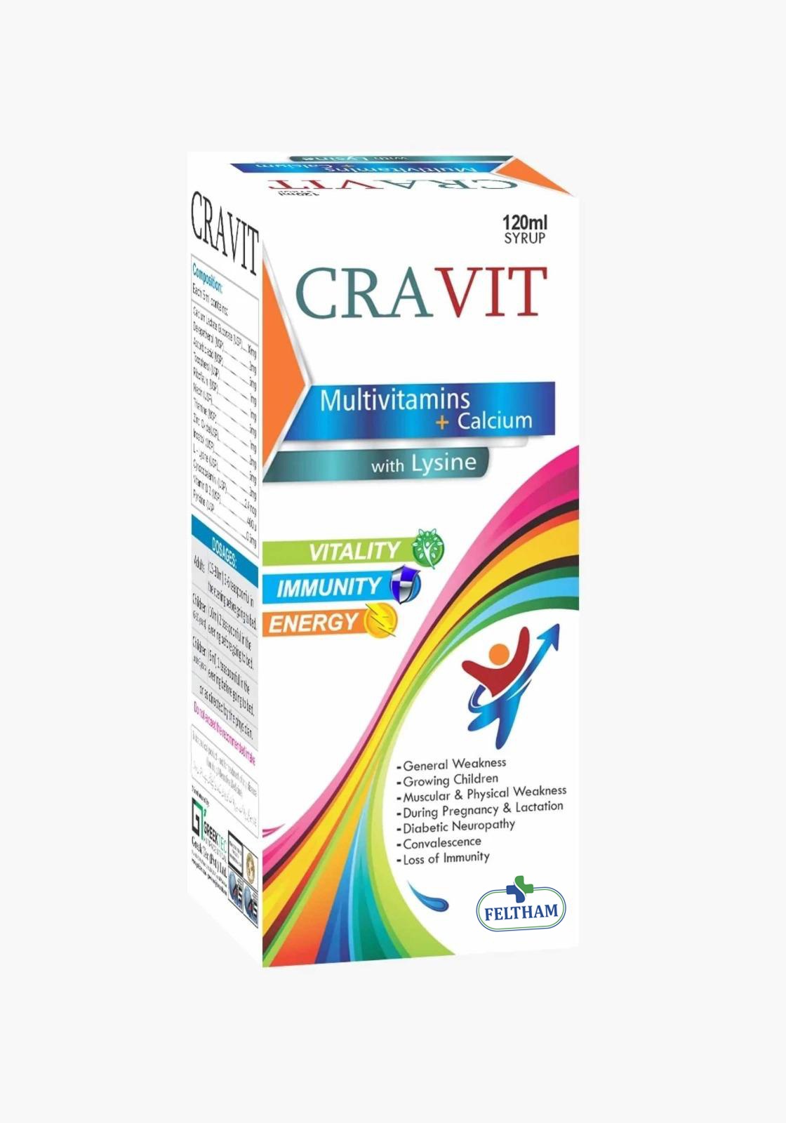 Cravit Multivitamins + Calcium Syrup 120ml