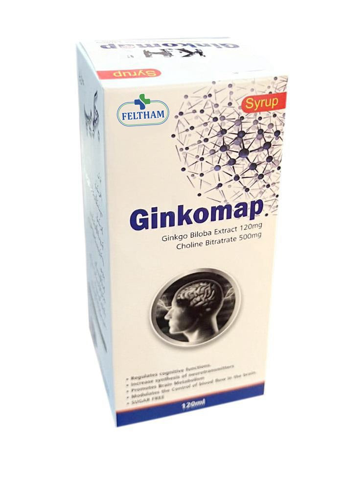 Ginkomap Syrup – Ginkgo Biloba & Choline Brain Support (120ml)