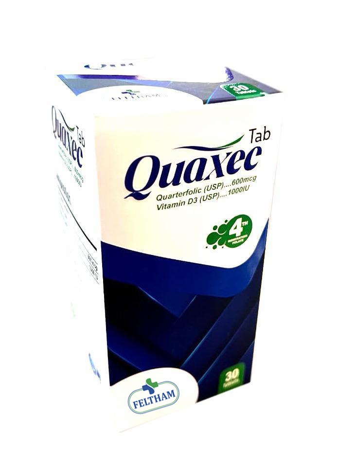 Quaxec Tablets – Folate 600mcg + Vitamin D3 (30 Tablets)