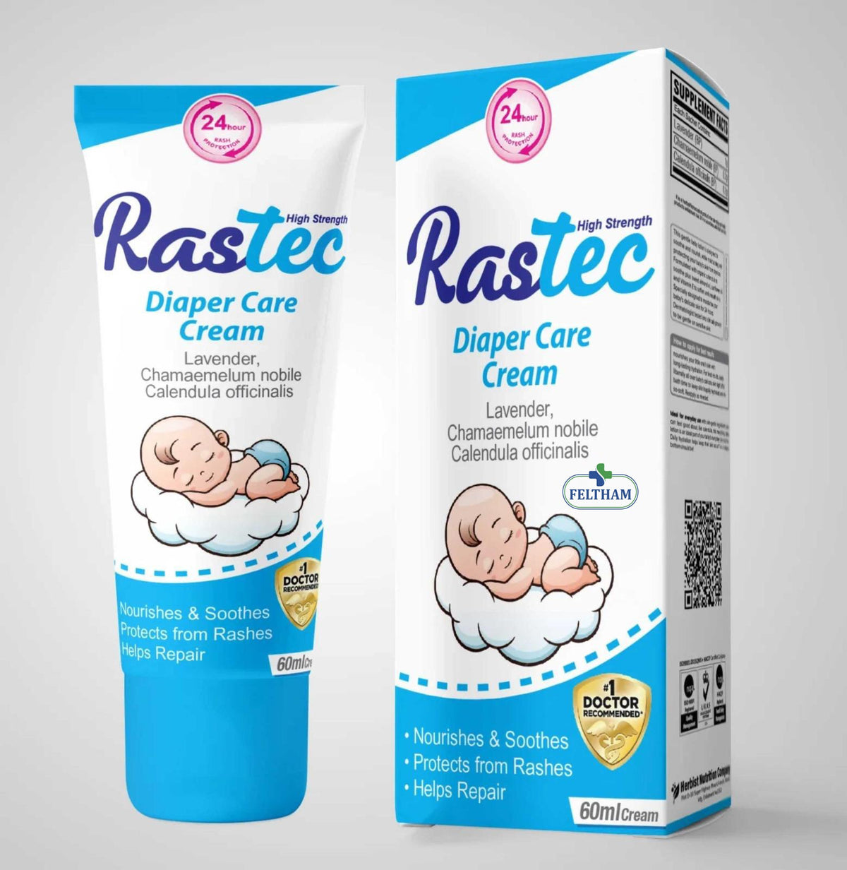 Rastec Diaper Care Cream – Rash Protection & Skin Soothing (60ml)